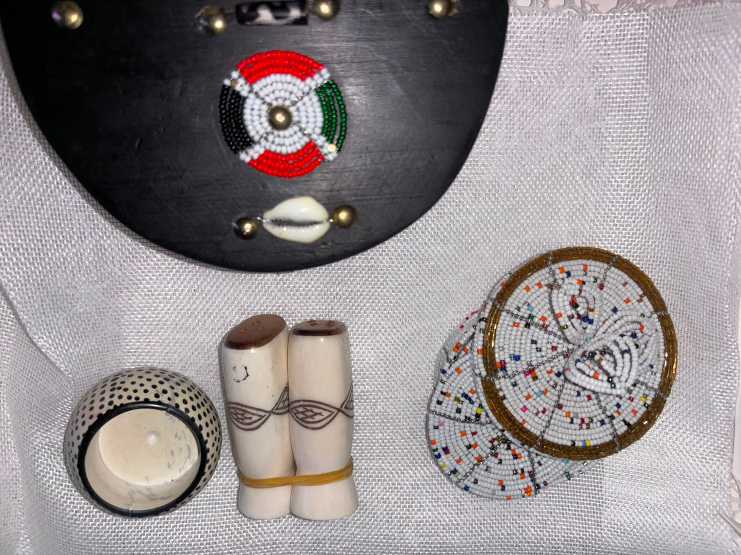 Artisan Kitchen gift set with beaded and carved home accessories