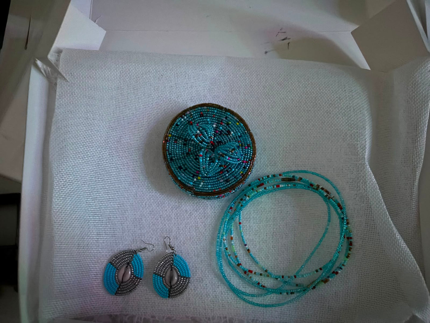 Blue Muse gift set with beaded accessories