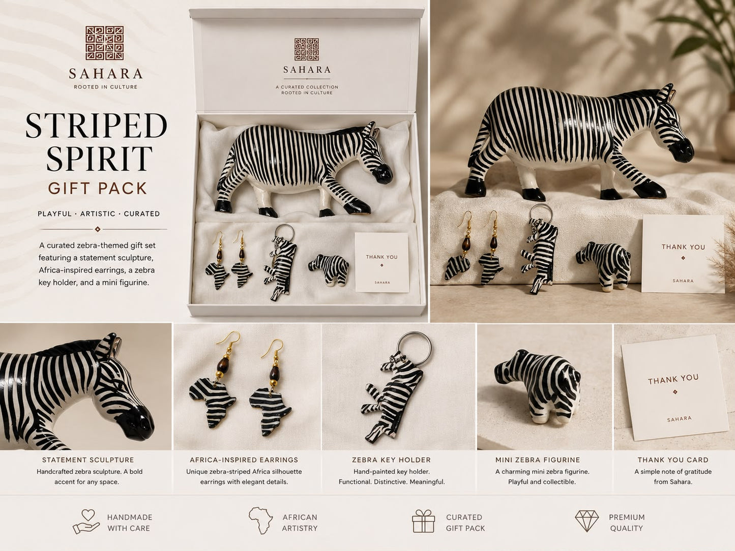Striped Spirit zebra-themed gift pack