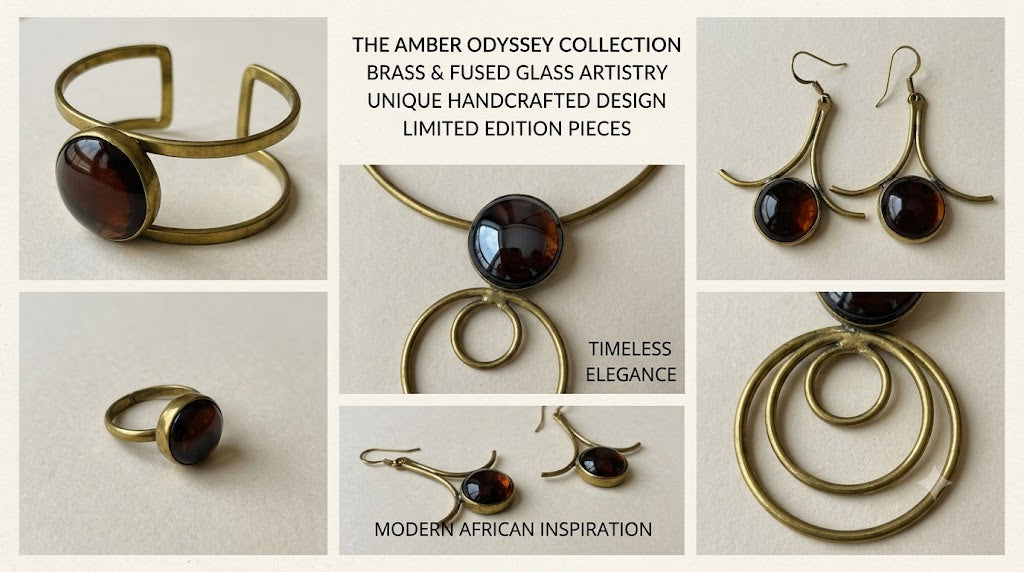 Royal Amber Set — Amber Odyssey Collection product collage showing all four pieces