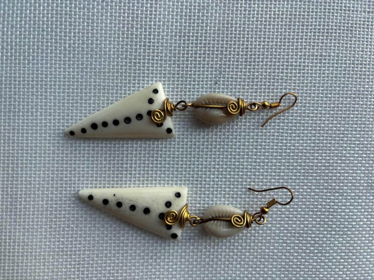 Ivory Triangle Bone Drop Earrings — fourth angle