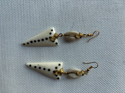 Ivory Triangle Bone Drop Earrings — fourth angle