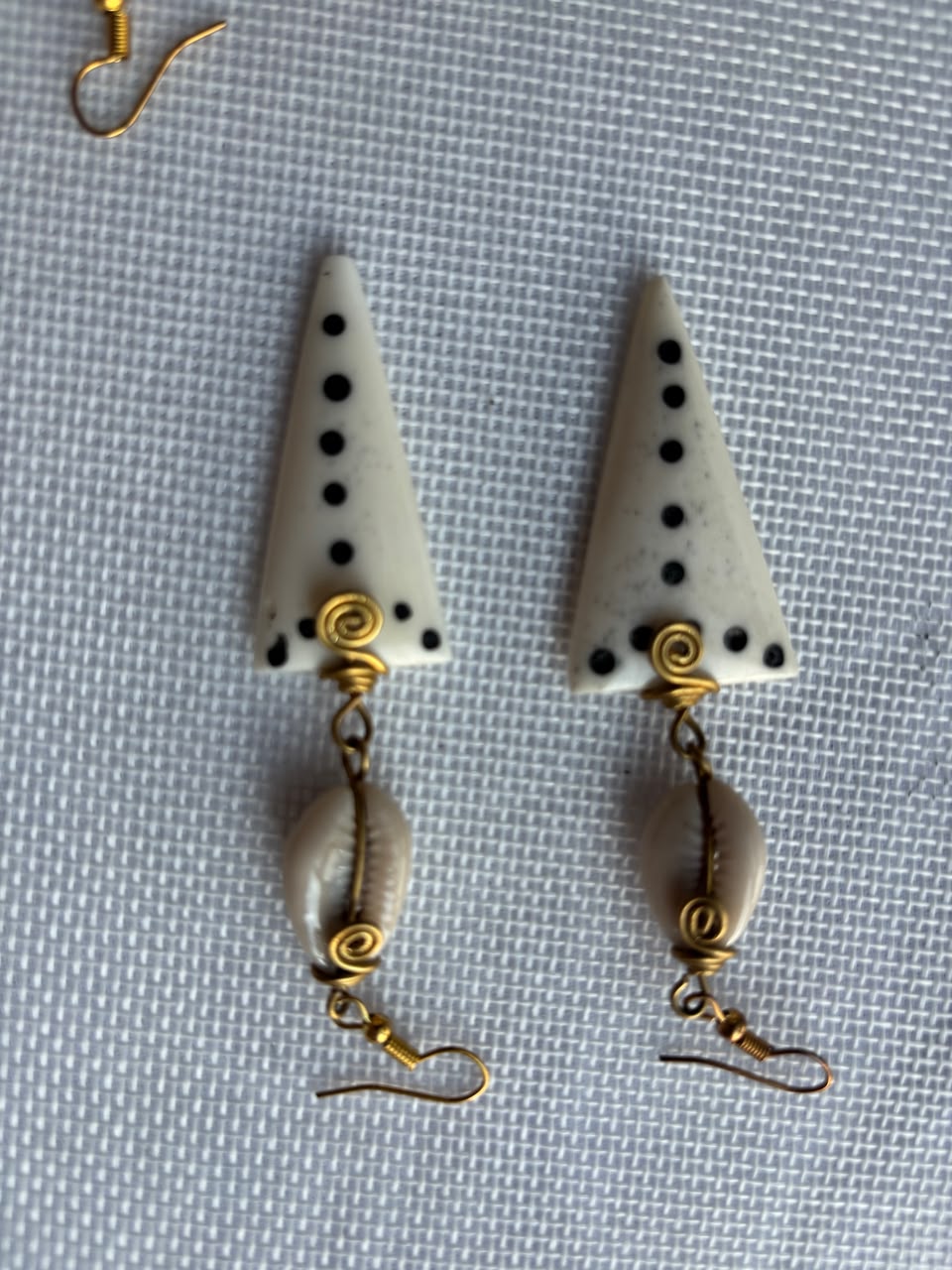 Ivory Triangle Bone Drop Earrings — third angle