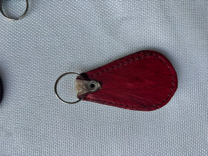 Buffalo Soldier Keychain — plain red leather teardrop