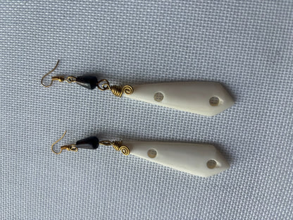 Ivory Bone Drop Earrings — second angle