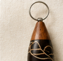 SAH-KEY-002 carved wooden keychain