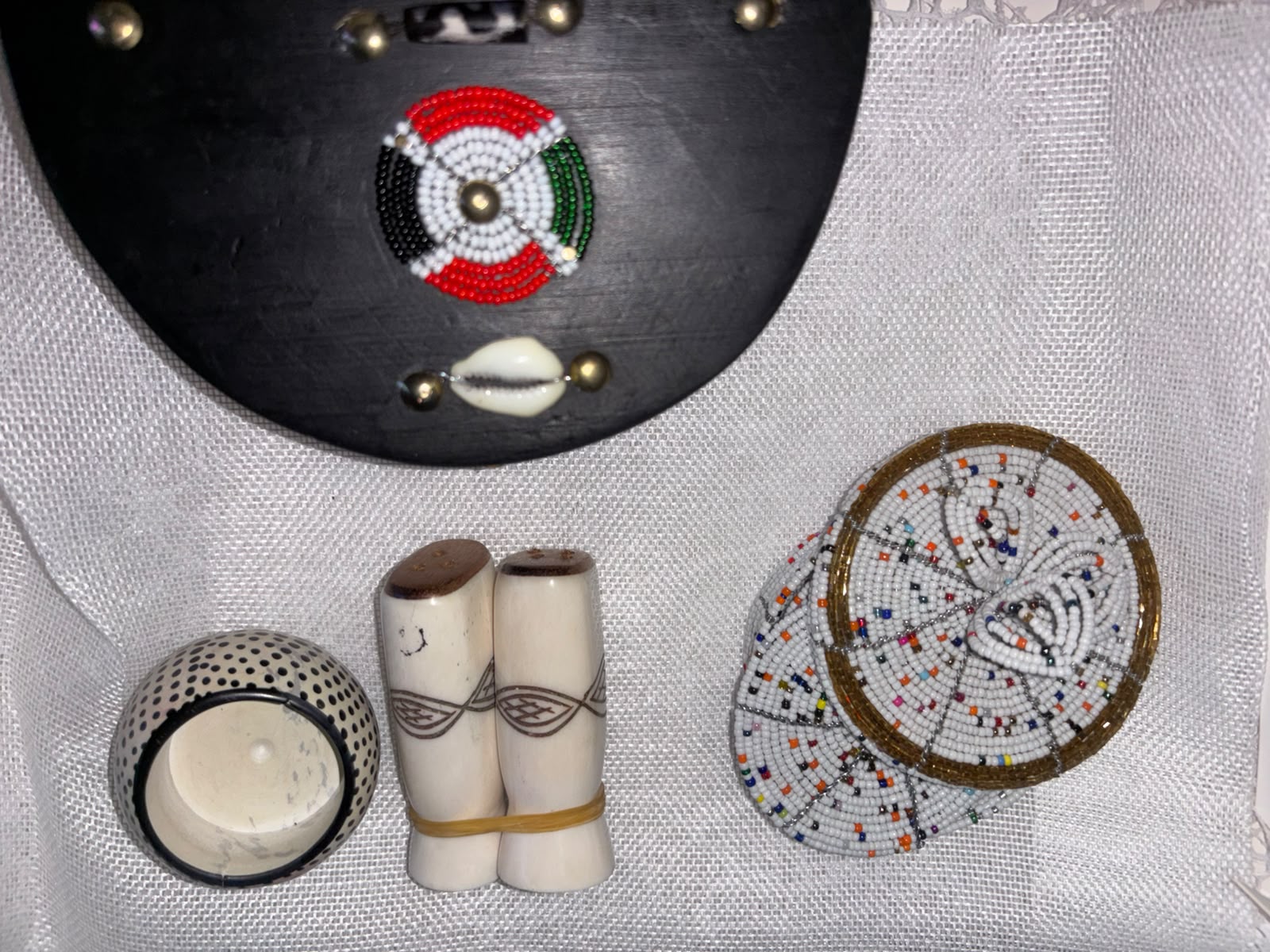 Artisan Kitchen gift set with beaded and carved home accessories