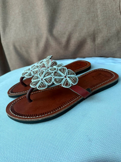 Ivory Blossom sandals side view