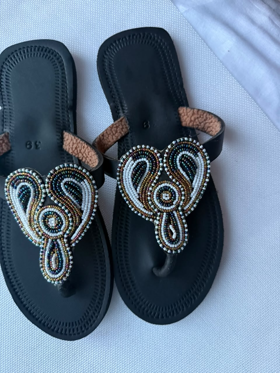 Midnight Paisley sandals top view