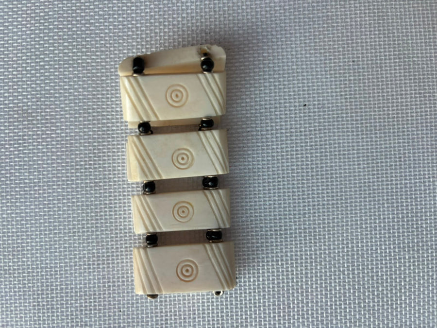 Ivory Orbit carved bone bracelet
