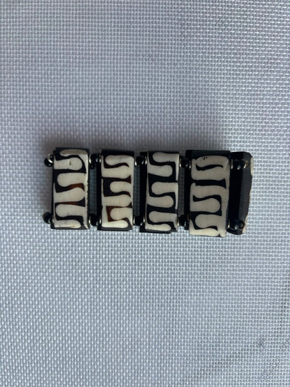 Rhythm Path carved bone bracelet front