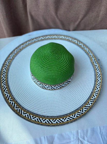 Green Sahara woven sun hat front view