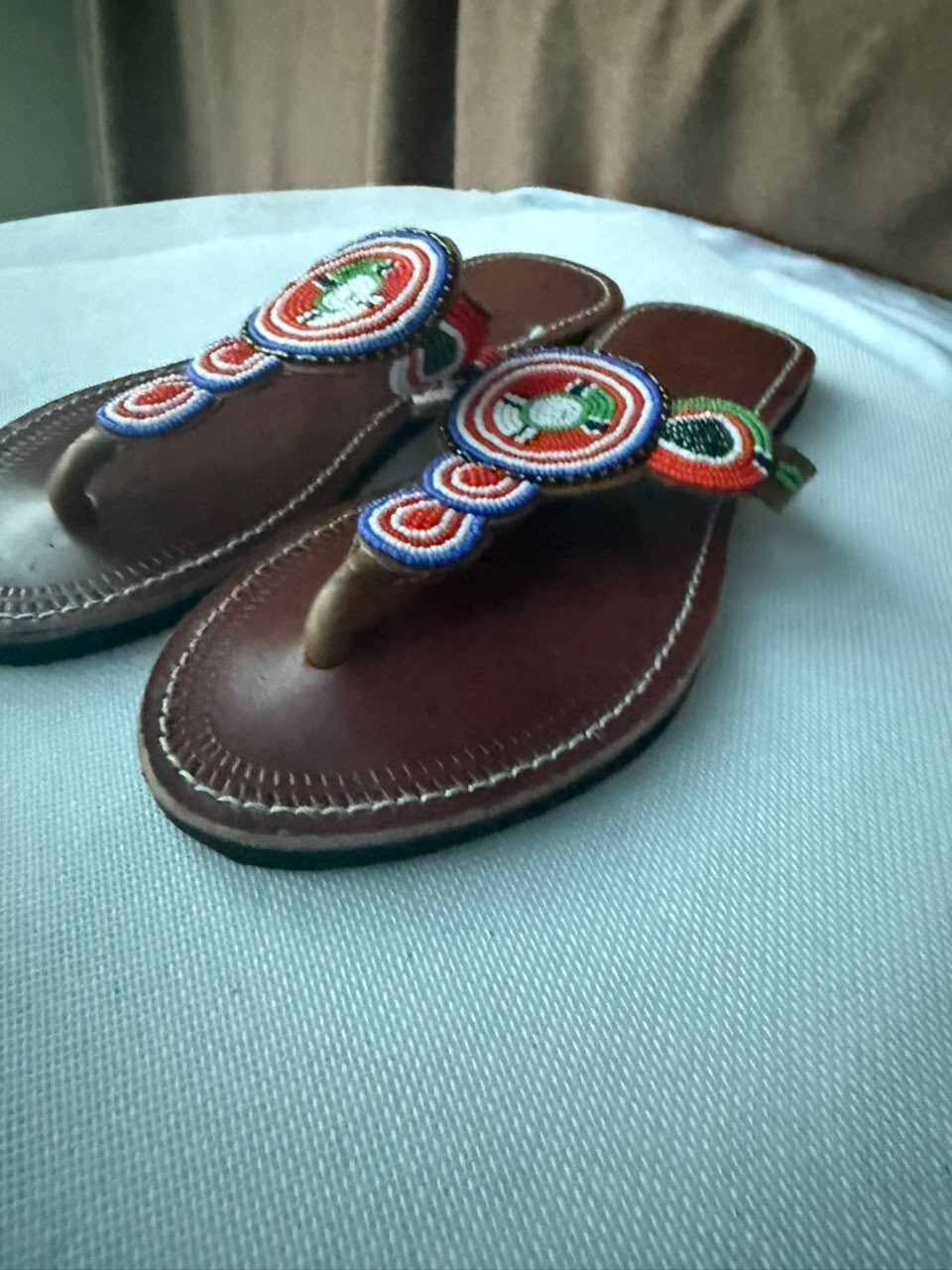 Heritage Disc Beaded Leather Sandals — EU 41 alternate view