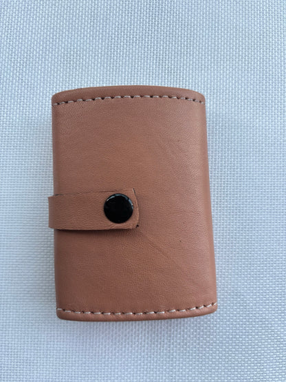 SAHARA leather wallet in blush pink