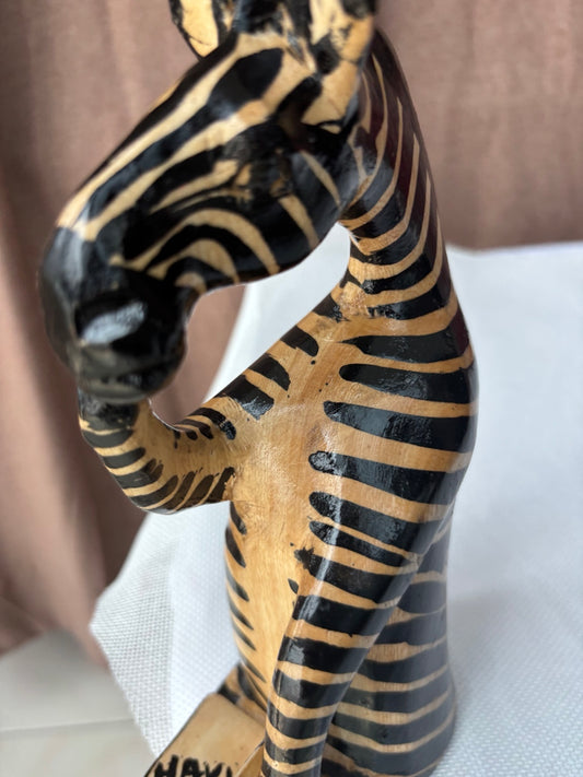 Hand-finished zebra sculpture