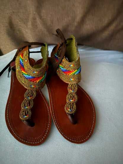 Upinde Bronze Rainbow Cuff Sandals — EU 41