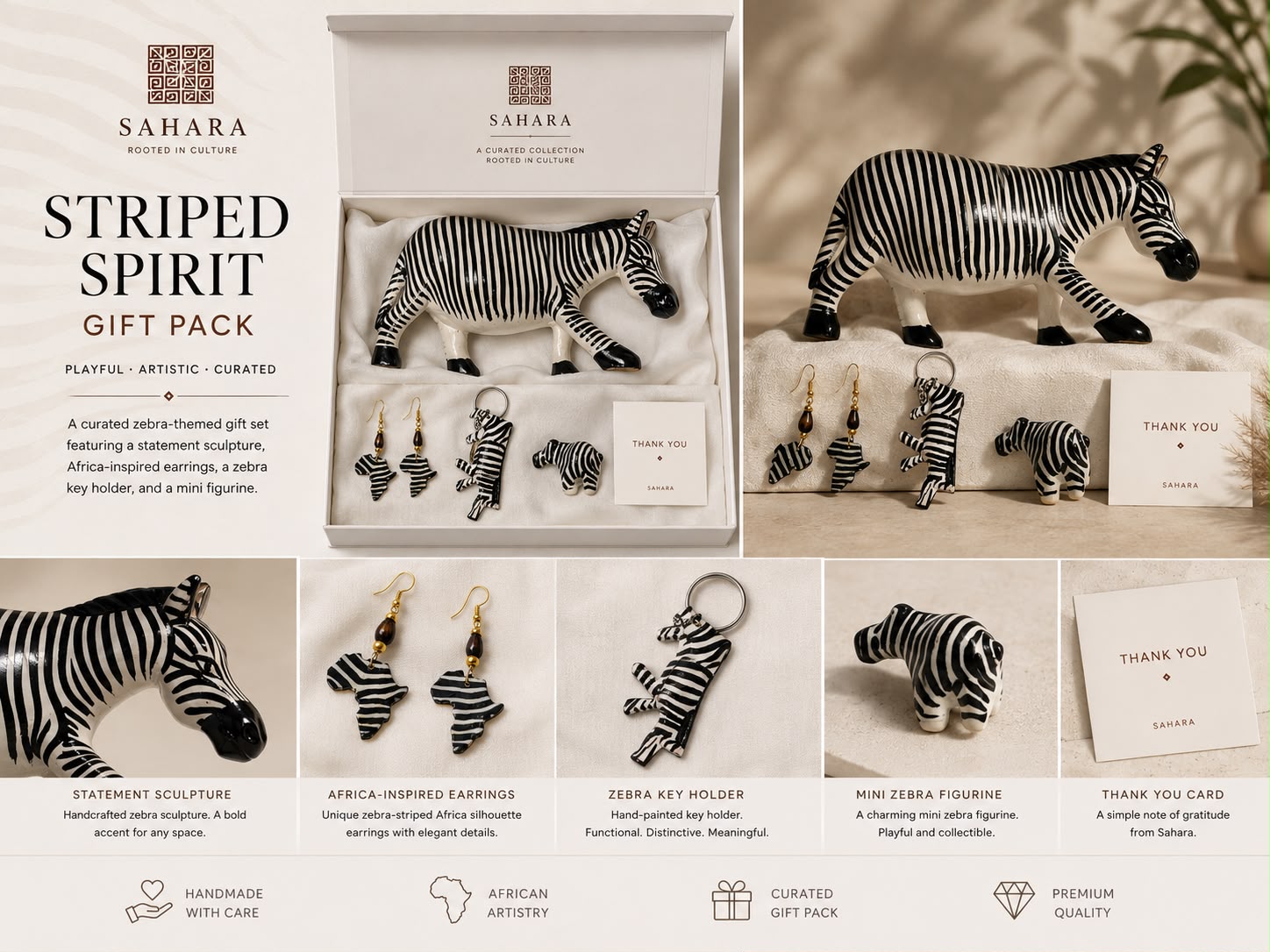 Striped Spirit zebra-themed gift pack